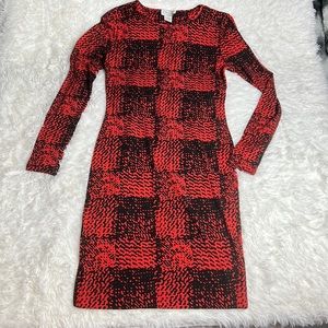 Carmen Marc Valvo Pencil Dress / Red & Black - S